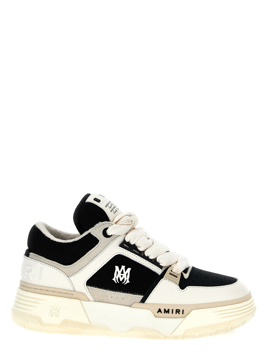 Amiri Ma-1 Leather And Mesh Sneakers In Blackwhite