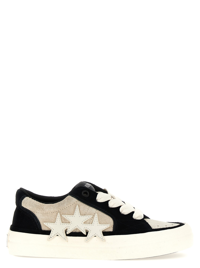 Amiri Sunset Skate Low Sneakers In Birch And Black In Blackwhite