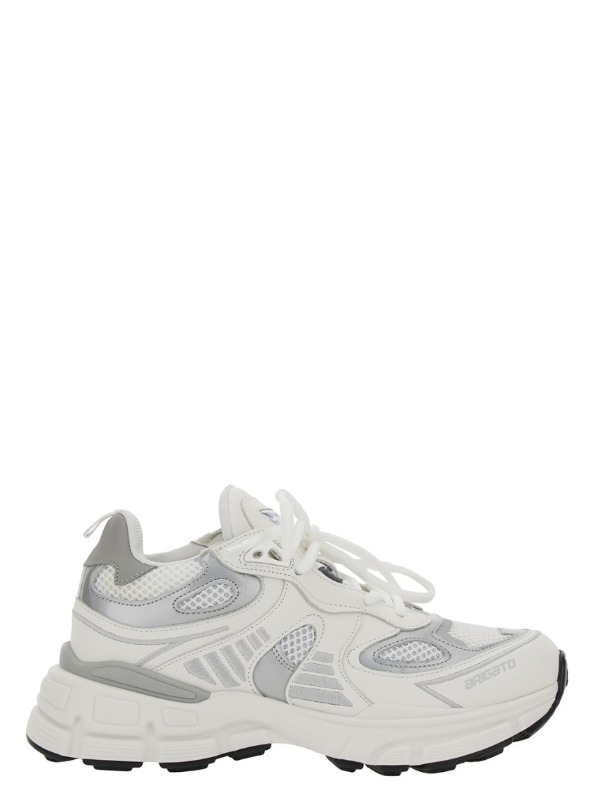 Axel Arigato Marathon Ghost Runner White Low Top Sneakers With Reflectivce Details In Leather Blend Woman In White
