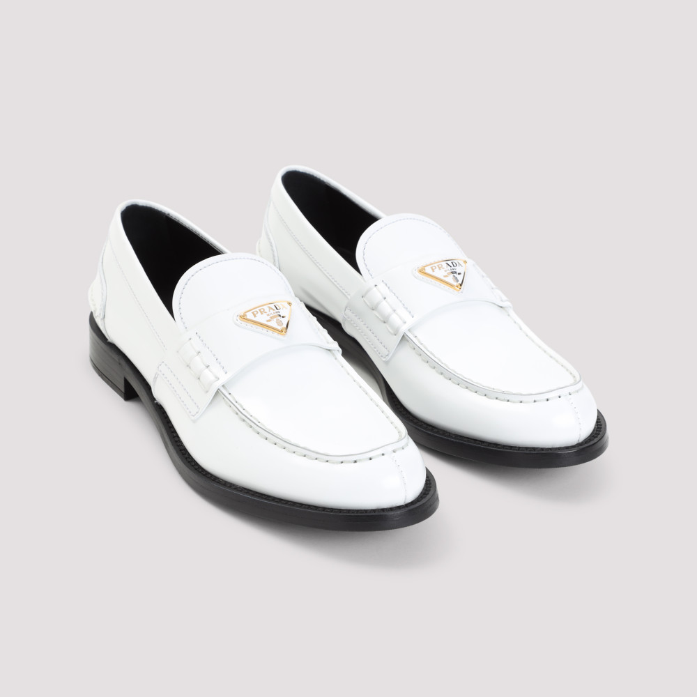 Prada White Leather Loafers for Women Online USA at Darveys.com