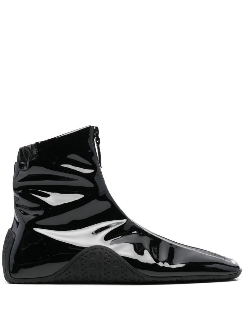 Shop Alaïa Black Leather Sneakers