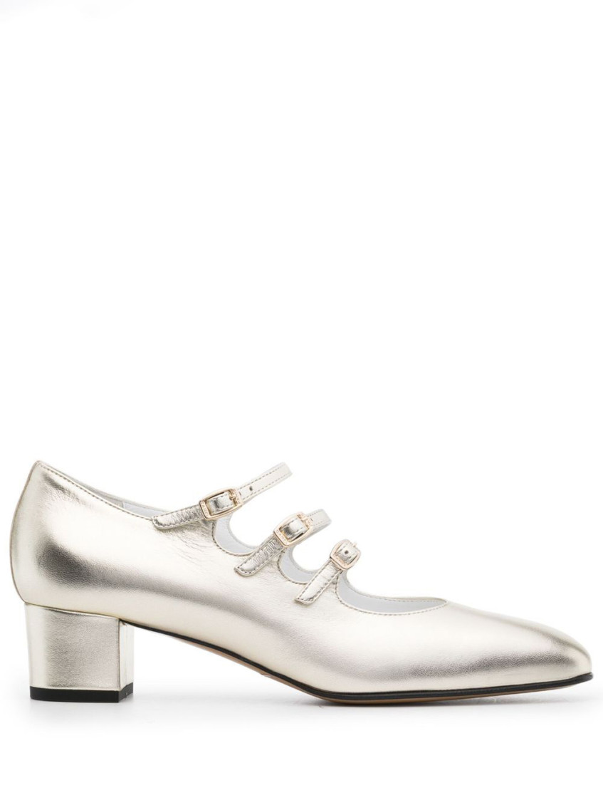 Shop Carel Paris Platinum Leather Pumps In Silver
