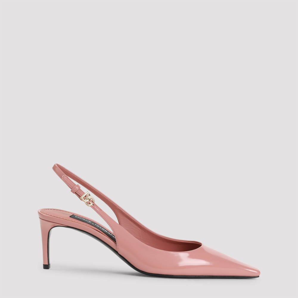 Dolce & Gabbana 70 Patent Leather Slingback Pumps In Pink