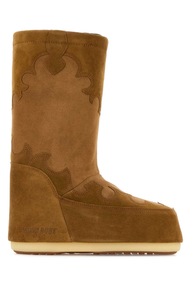 Moon Boot Mb Icon Suede Embroidery Boots In Brown