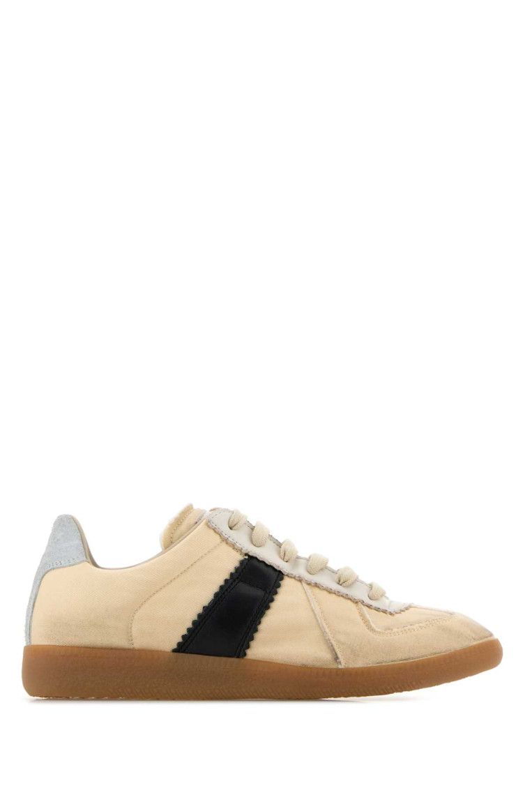Maison Margiela Multicolor Fabric Replica Sneakers In Beige