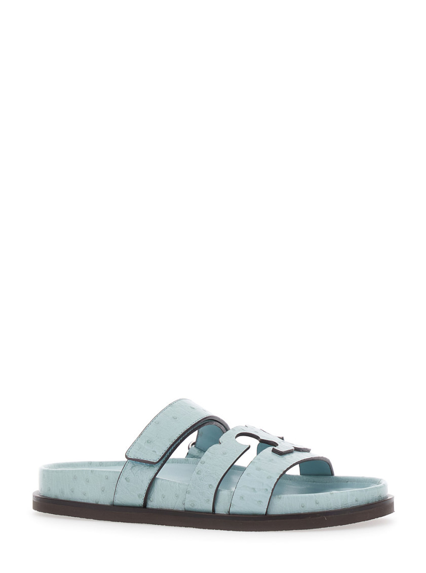 Tory Burch 'ines' Blue Sandals With Patch Logo On The Front In Blue