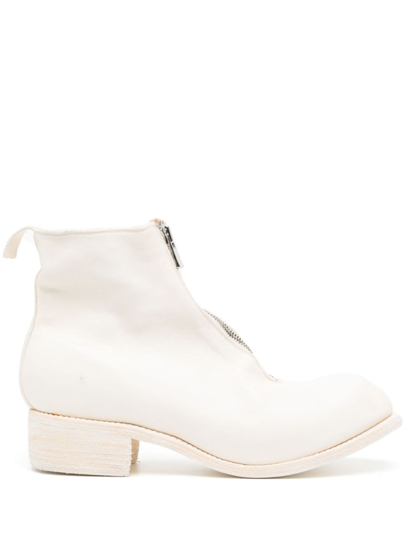 Guidi White Round Toe Boots In White