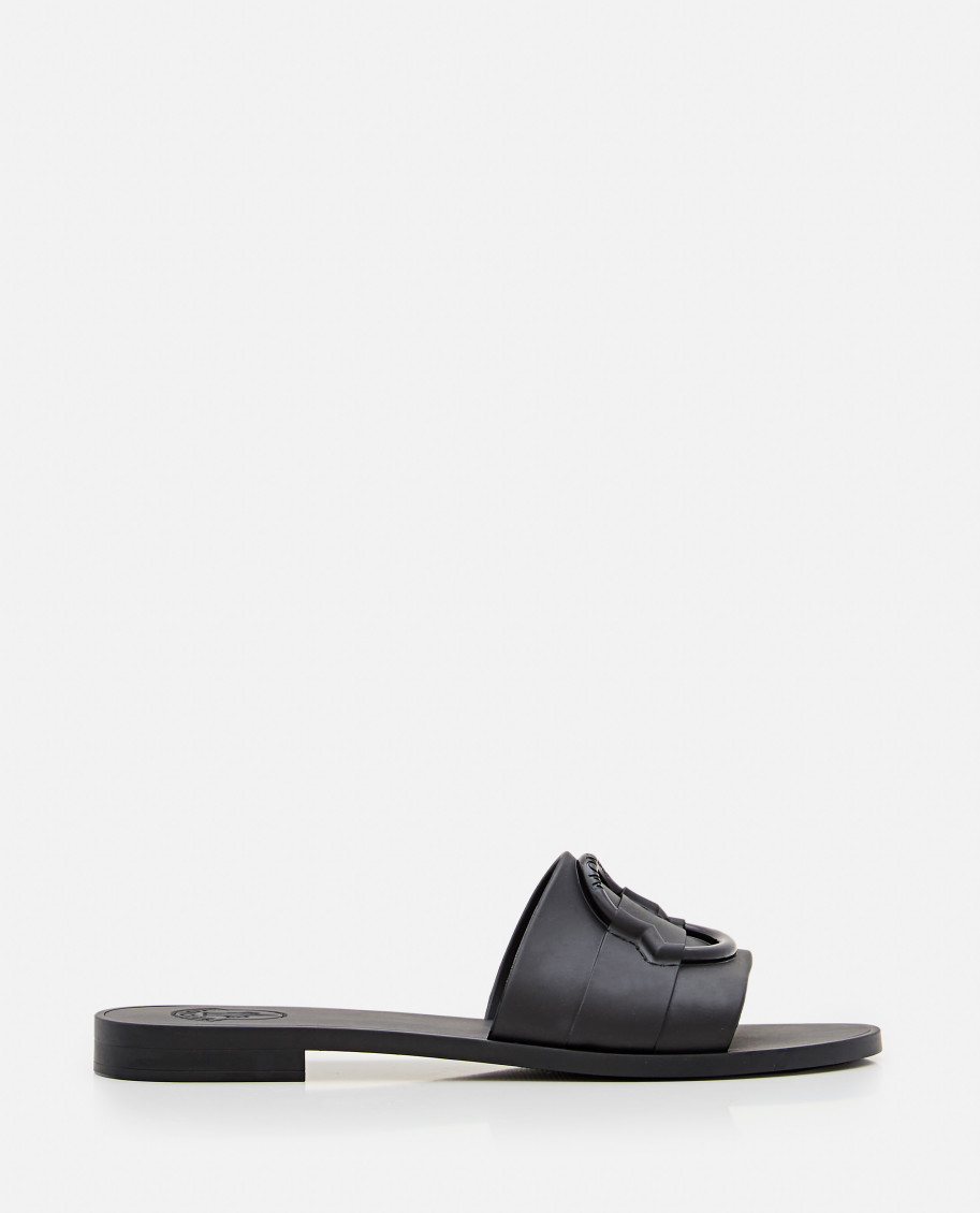 MONCLER BLACK SLIP ON SANDALS