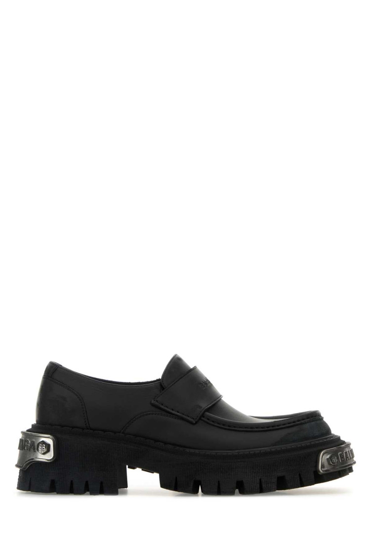 Balenciaga 50mm Tractor Leather Loafers In Black