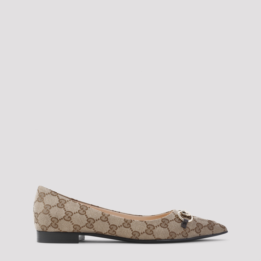 Gucci Brown Slip On Ballet Flats