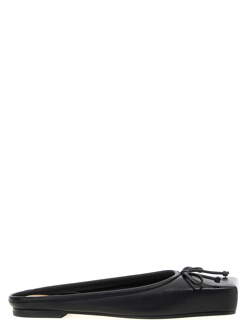 Jacquemus Les Mules Plates Leather Ballet Flat In Black