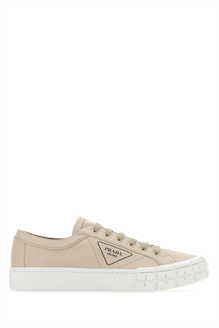 PRADA BEIGE GABARDINE WHEEL SNEAKERS