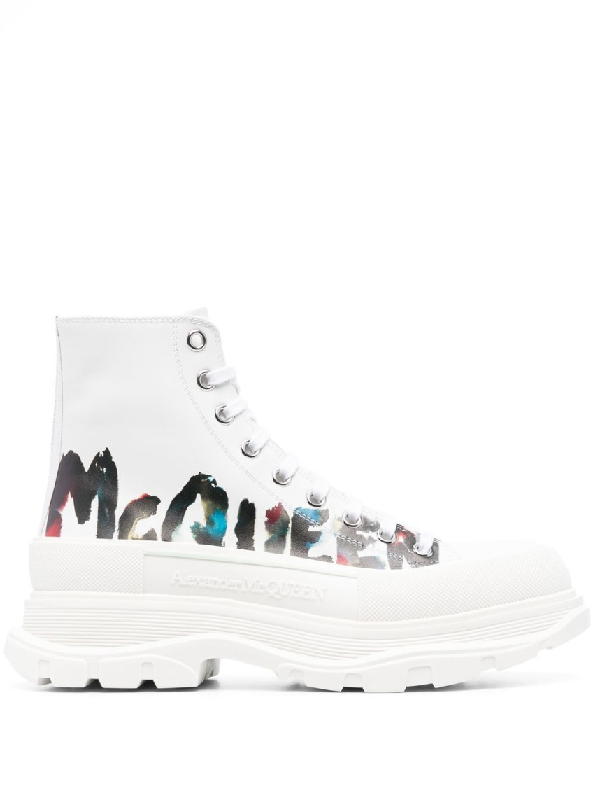 Shop Alexander Mcqueen White Tread Slick Sneakers