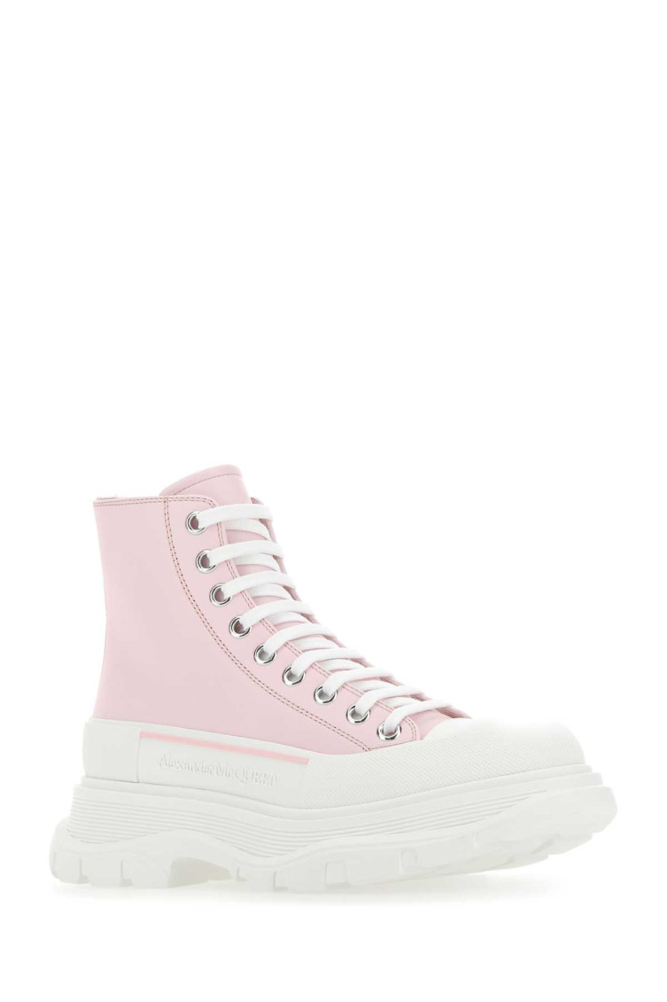 Alexander Mcqueen Pink Leather Tread Slick Sneakers for