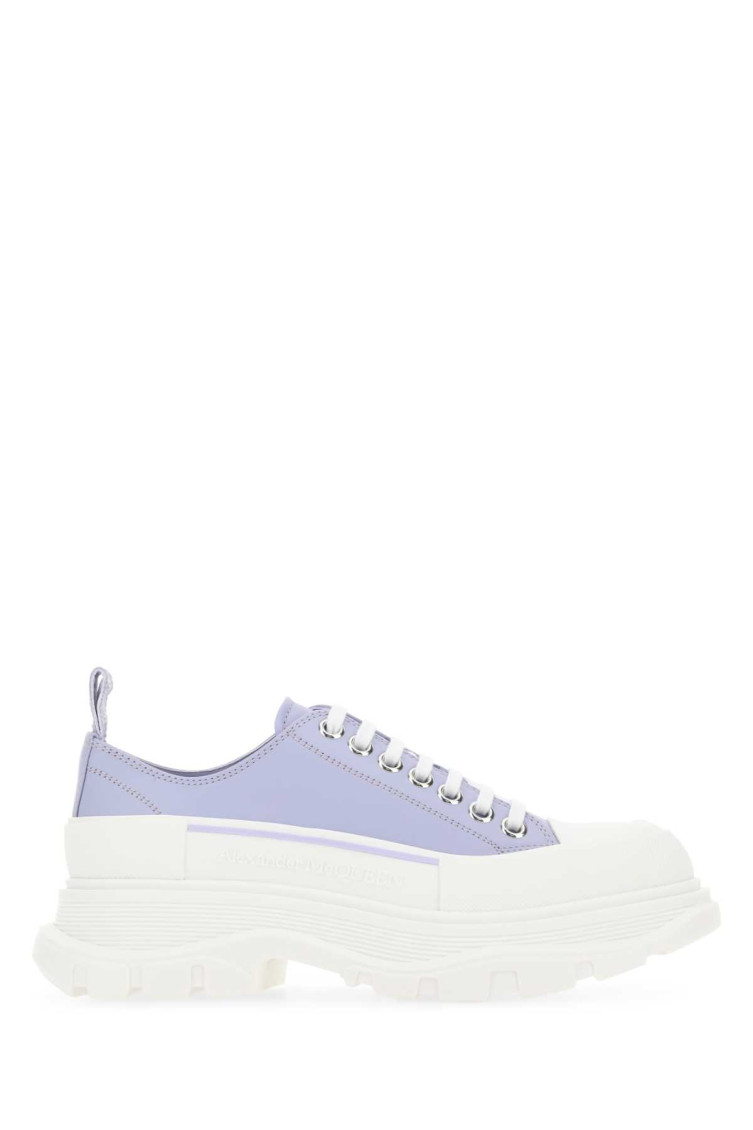 Alexander Mcqueen Light Purple Leather Tread Slick Sneakers In Light Purple