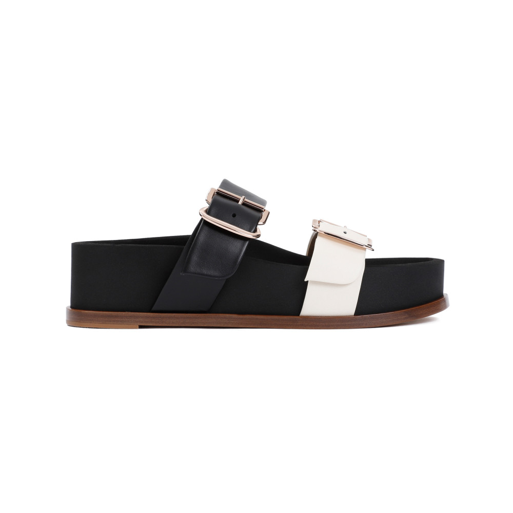 Gabriella Hearst Black Wren Leather Sandals In Black