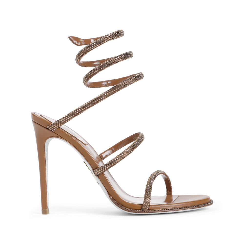 René Caovilla Suede Cleo Sandals 105 In Brown