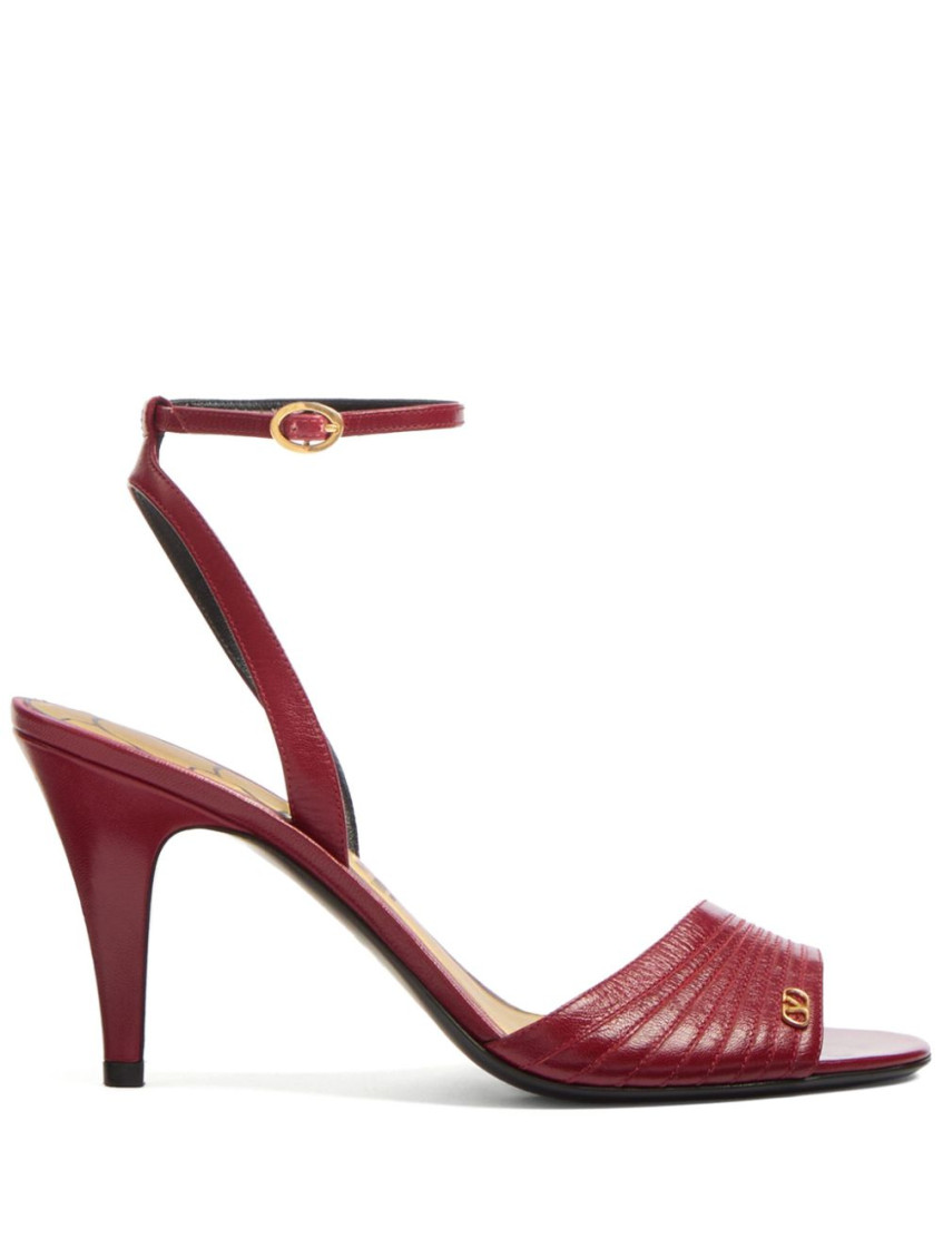 Valentino Red Leather Heels In Red