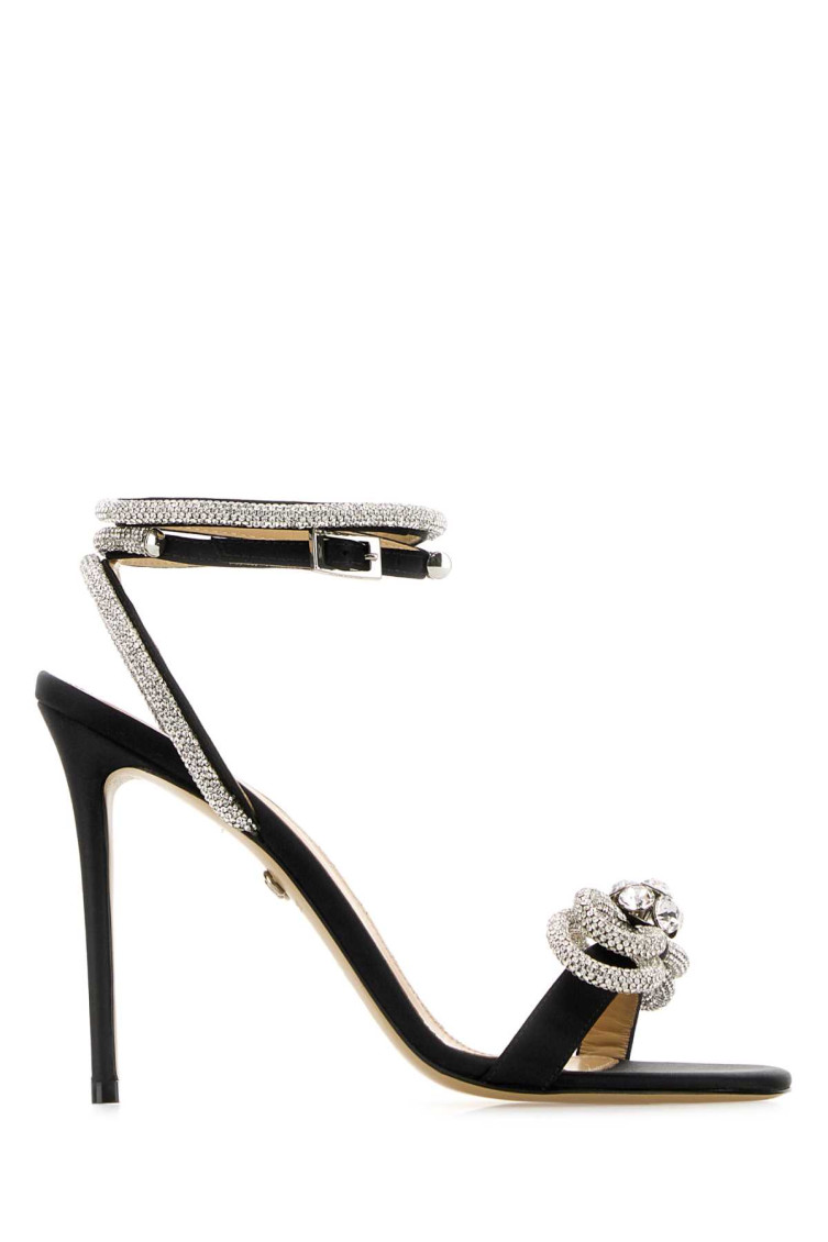 Mach&mach Black Double Bow 110 Sandals In Black