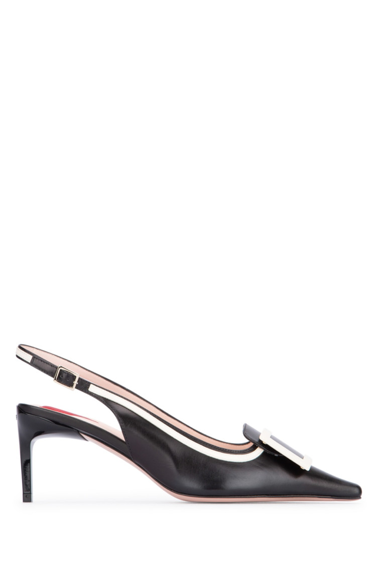 Shop Roger Vivier Black Slingback Heels