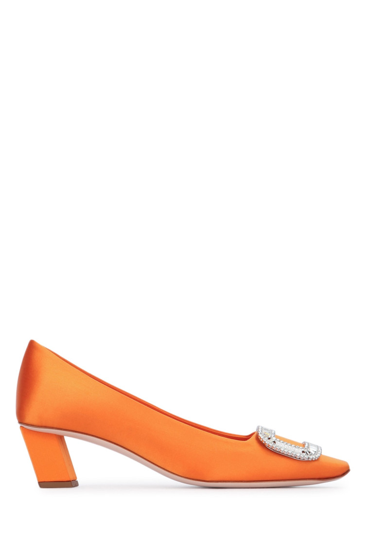 ROGER VIVIER ORANGE SLIP ON HEELS 