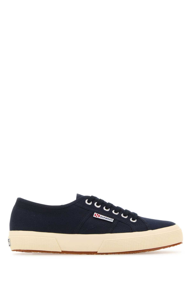 Superga Navy Blue Canvas Sneakers In Navy Blue