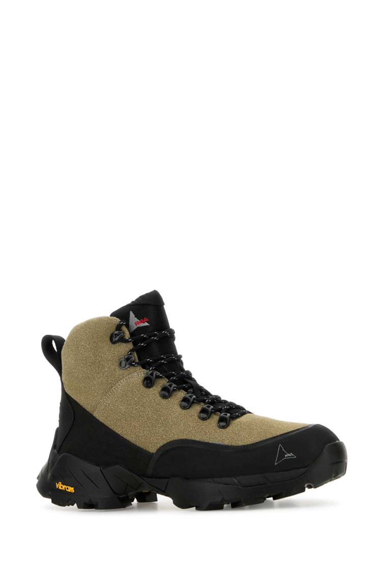 スニーカー ROA Two-tone leather and rubber Andreas ankle boots ROA Hiking Brown Two-tone Ankle Boots for Men Online USA at