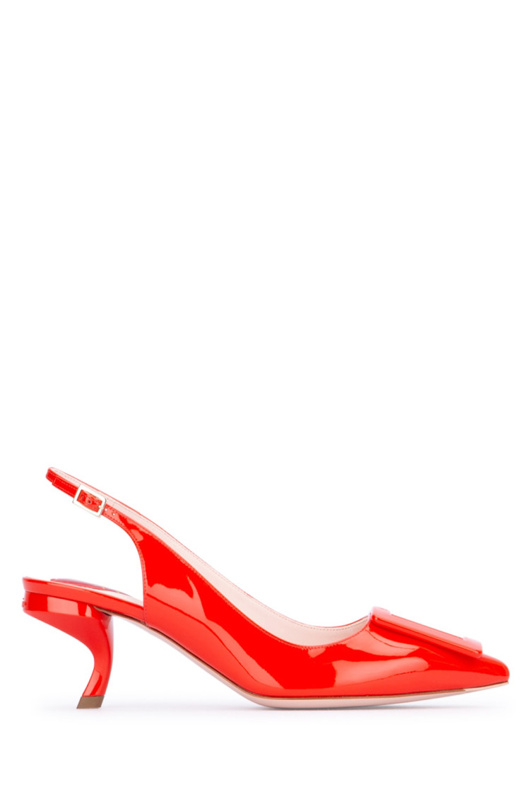Shop Roger Vivier Orange Slingback Heels