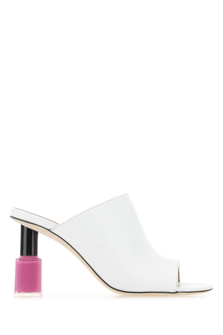 Shop Loewe White Leather Heels