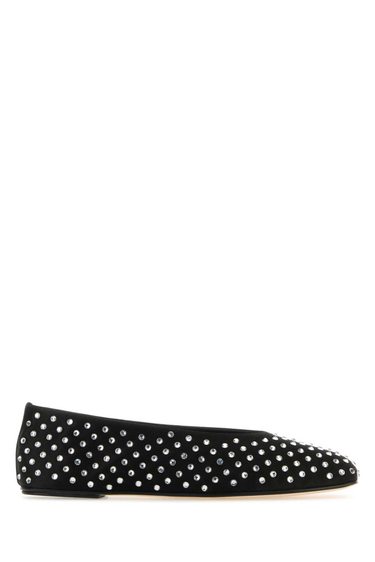 Magda Butrym Black Satin Ballerinas In Black