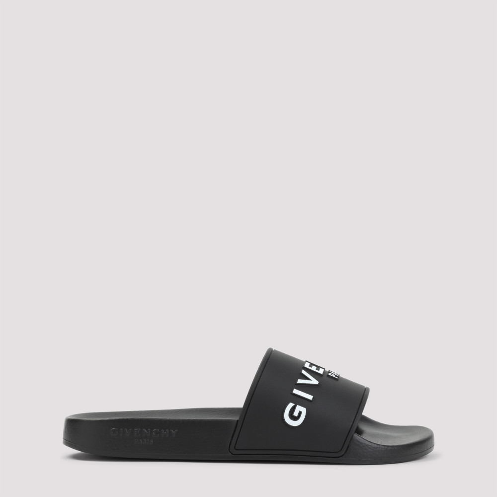 Givenchy Black Logo Slides In Black