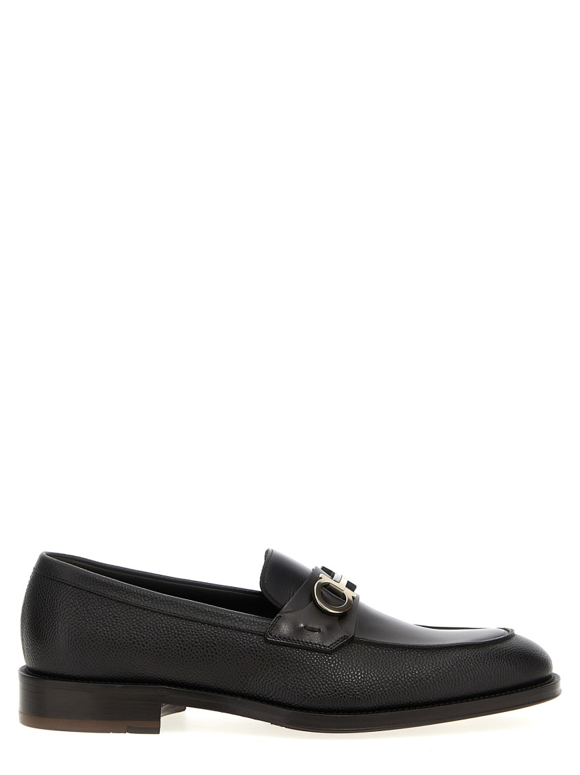 Ferragamo Black Benedict Loafers In Black