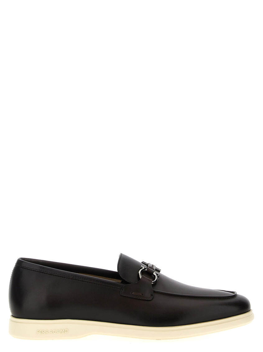 Ferragamo Dark Brown Cosimo Loafers In Dark Brown