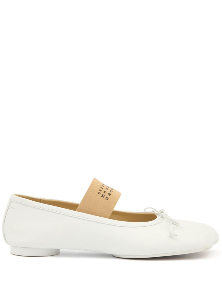 MM6 MAISON MARGIELA WHITE ANATOMIC LEATHER BALLET FLATS