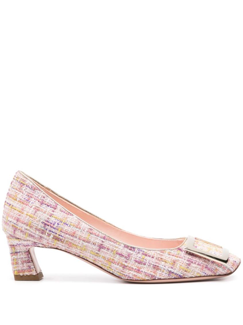 Roger Vivier Pink Slip On Knitted Pumps In Pink