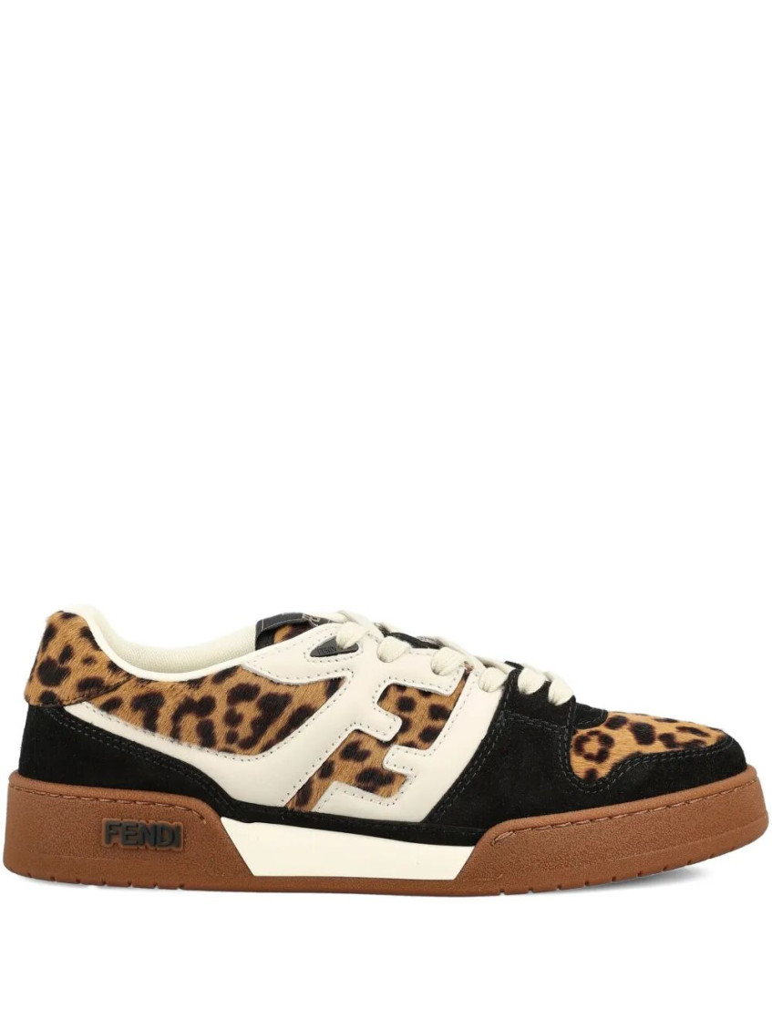 Fendi Low-top Platform In Multicolor Cavallino Calfskin And Suede In Multi