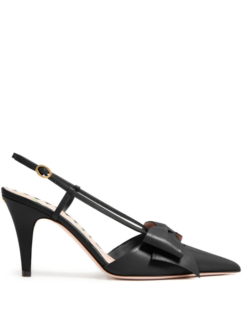 Valentino Black Slingback Heels In Black