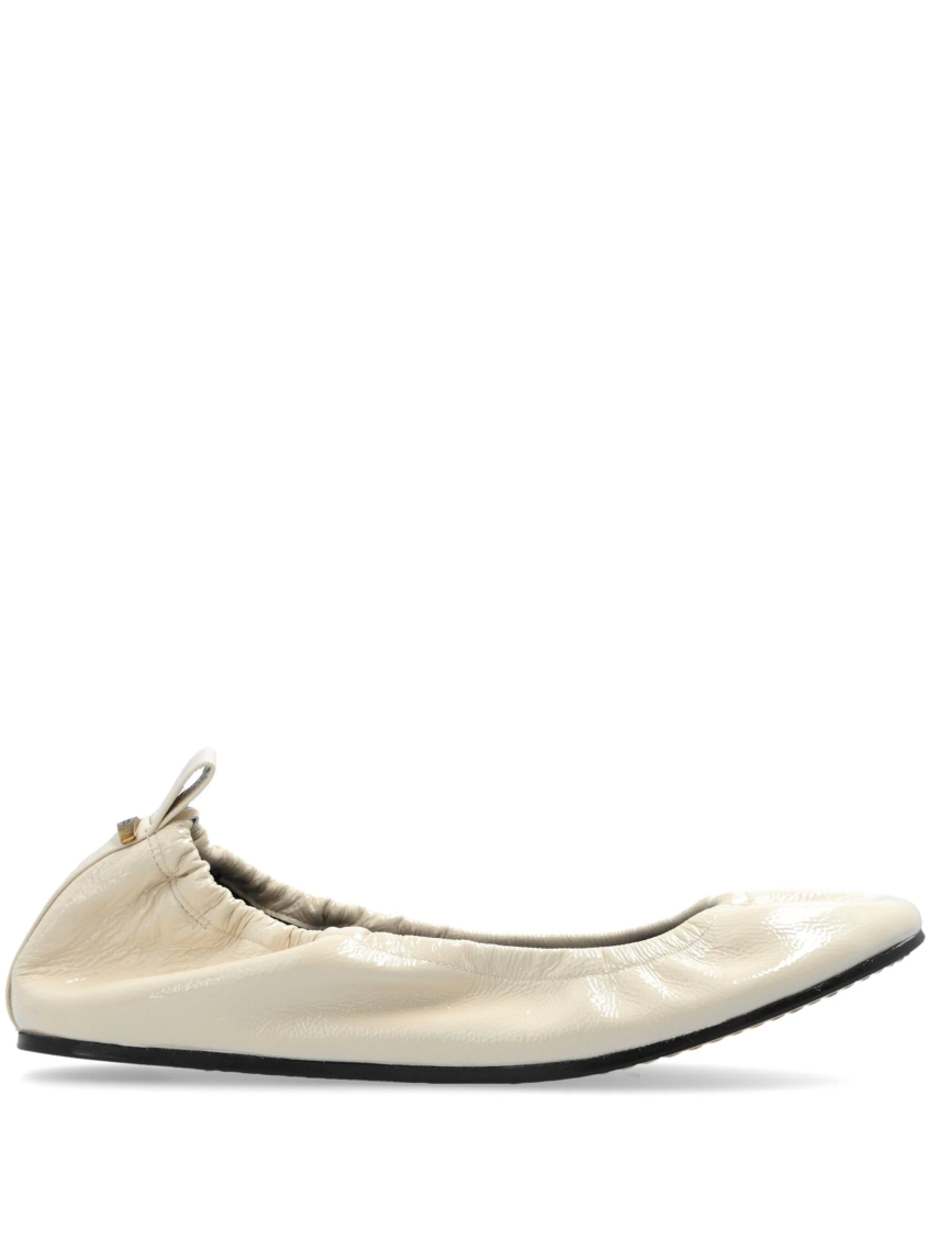 Isabel Marant Ballerina Shoes Leather Textured Finish In Off White