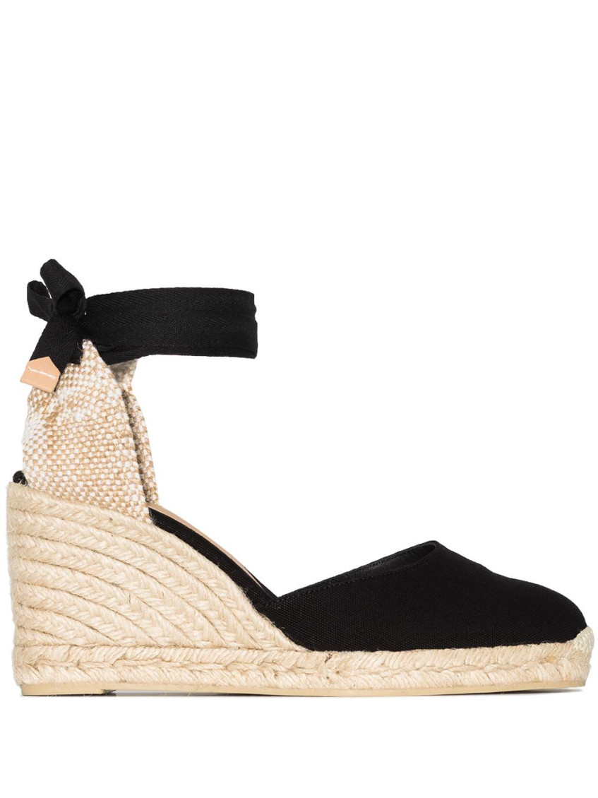 Shop Castaã±er Black Carina Wedges