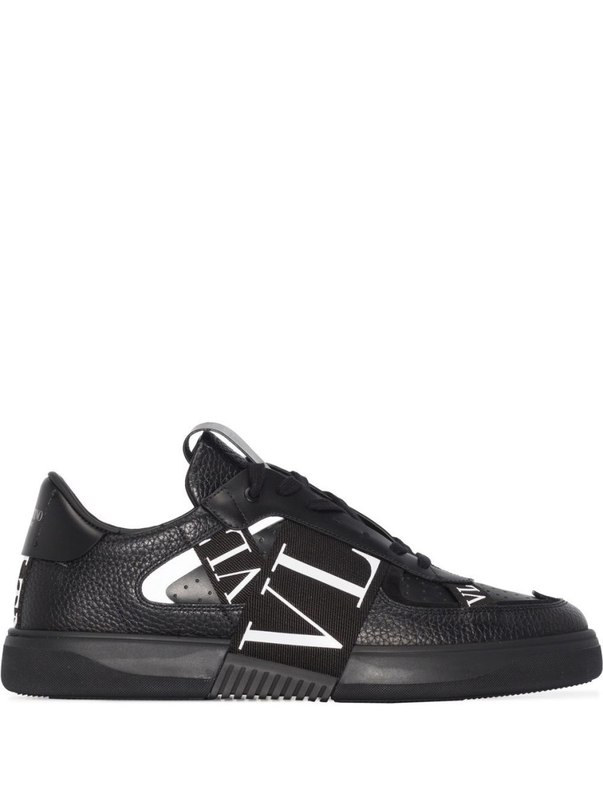 Valentino Garavani Vltn Ribbon Sneakers In Black