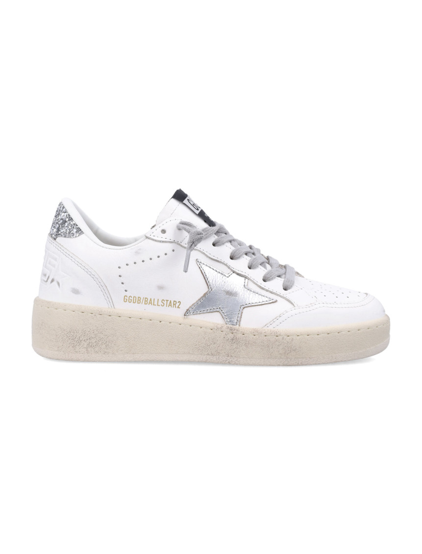 Golden Goose White And Silver-tone Leather Hi Star Sneakers In White