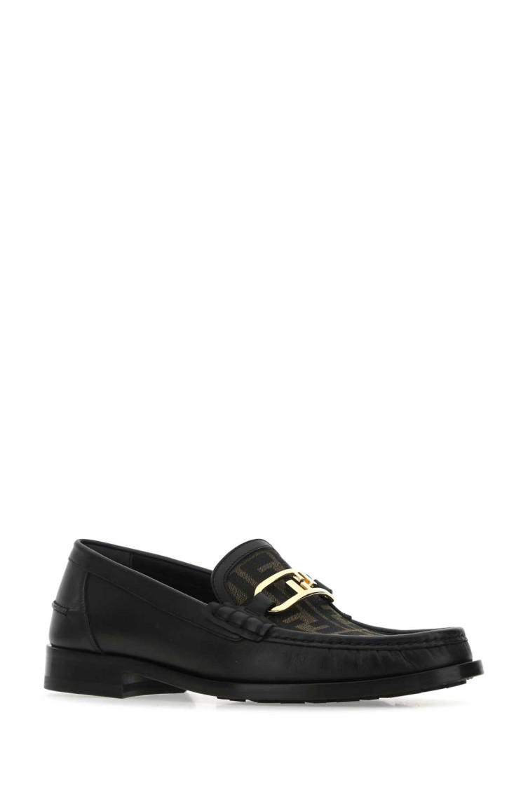 Fendi Black Slip On Loafers for Men Online USA at Darveys.com display picture 2