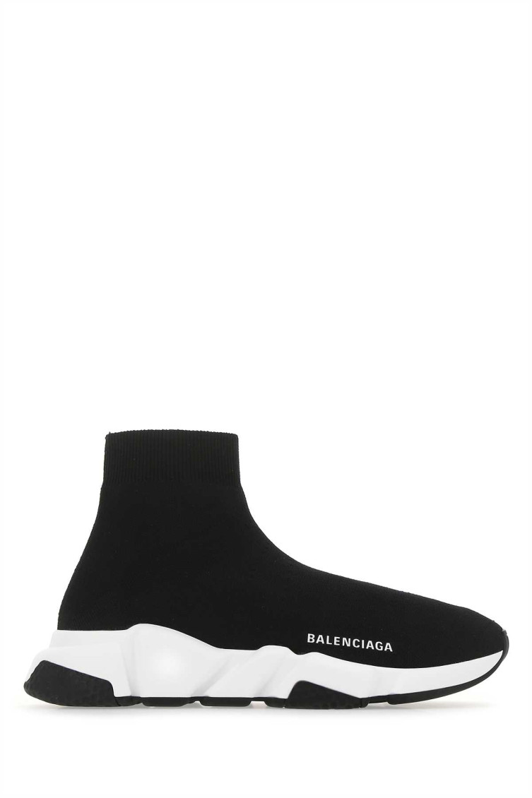 Shop Balenciaga Black Stretch Nylon Speed Sneakers In Multicolor