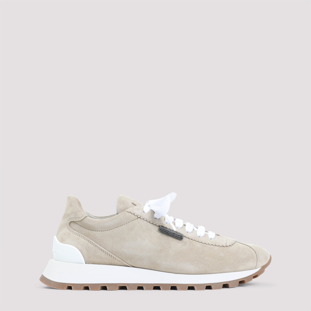 Brunello Cucinelli Monili-chain Suede Sneakers