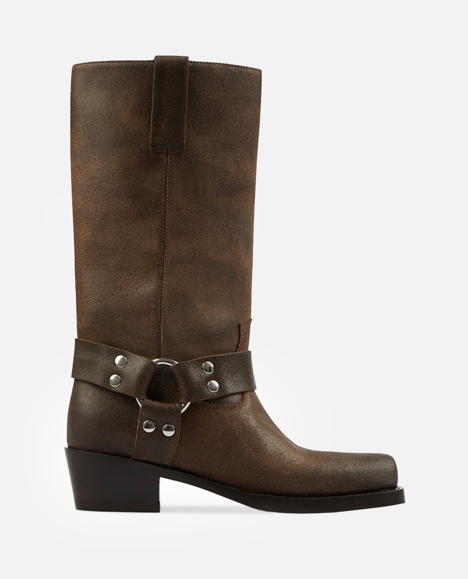 Paris Texas Brown Roxy Distressed Boots