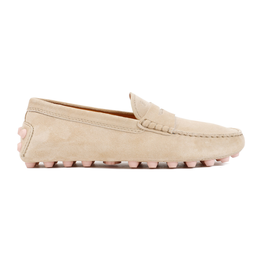 Tod's Natural Beige Suede Leather Loafers In Natural