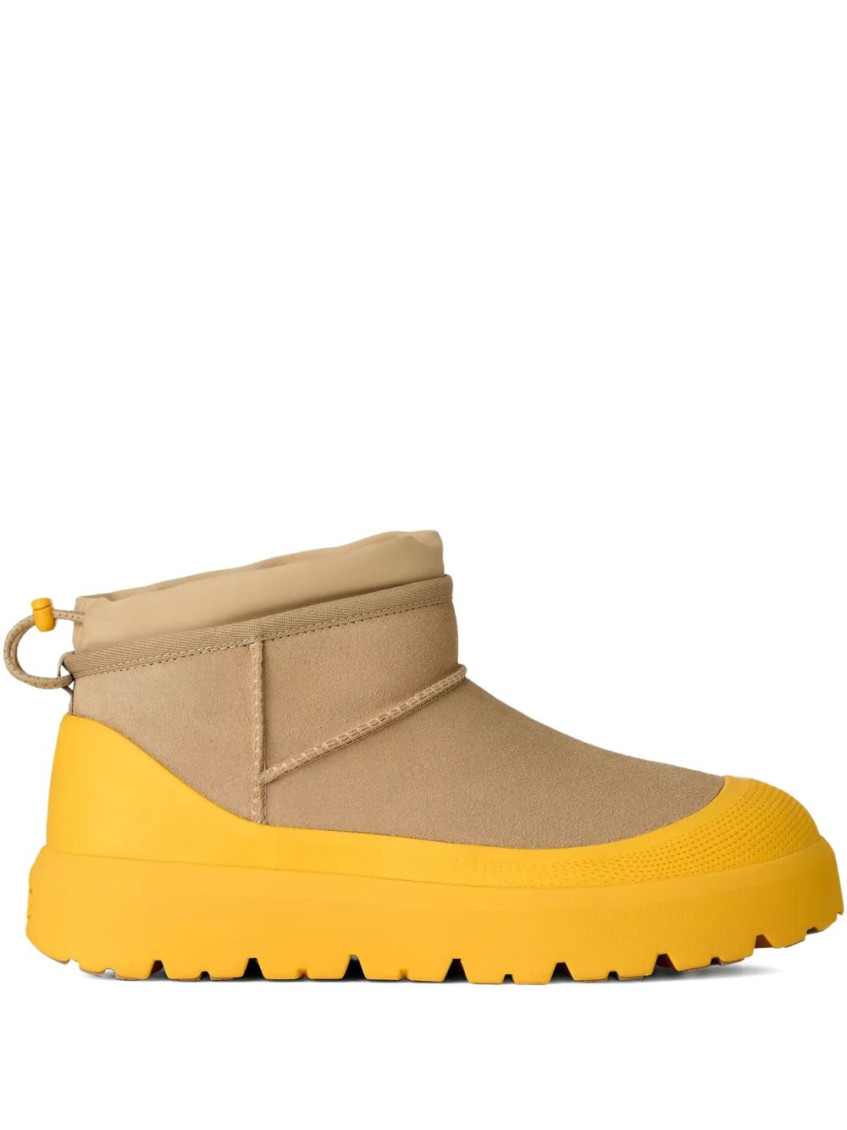 Ugg Sand Suede Ultra Mini Weather Hybrid Ankle Boots In Yellow