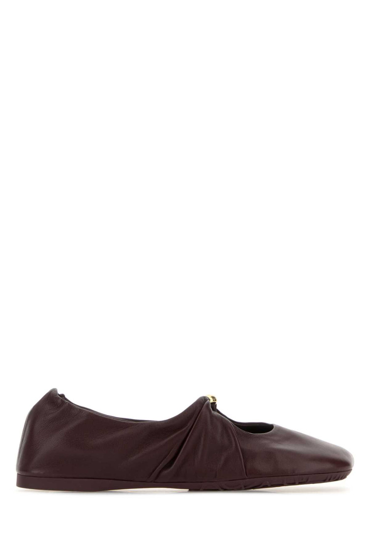 Loewe Pebble Soft Ballerina In Nappa Lambskin In Burgundy