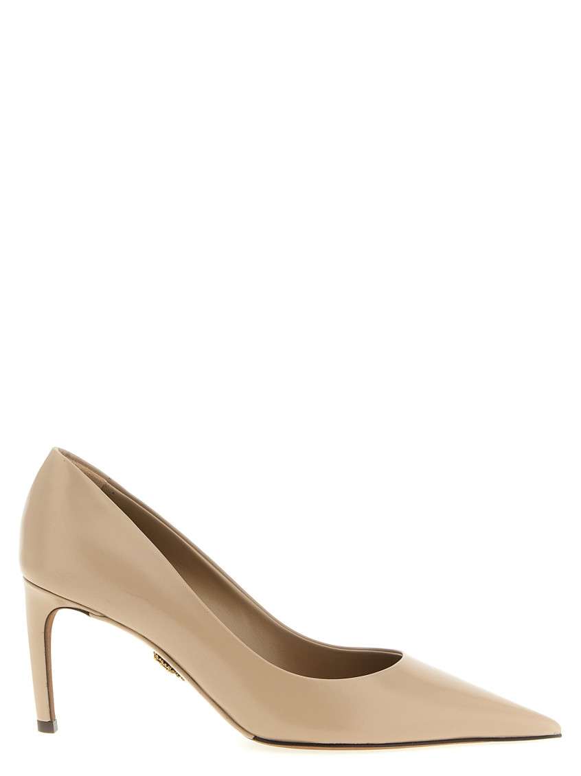 Dolce & Gabbana 80mm Pointed-toe Leather Pumps In Neutral
