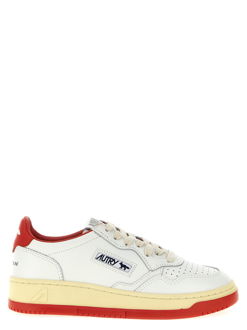 Autry White Lace Up Sneakers In White